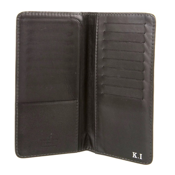 Louis Vuitton Porte Valeurs Cartes Brazza Black Pebbled Leather Wallet - Picture 4 of 11